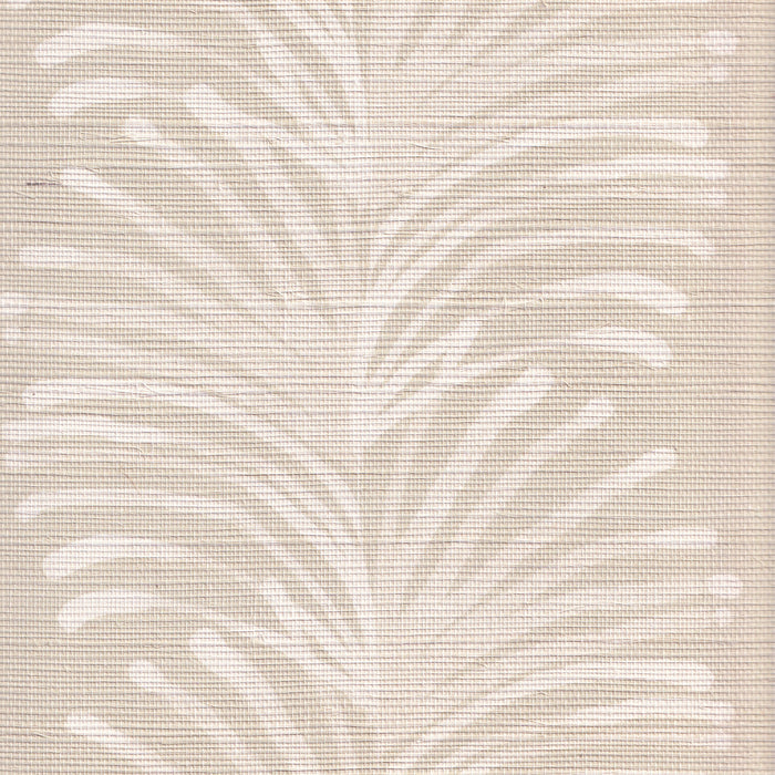 Emma Sand made-to-order grasscloth fabric with subtle palm leaf design, manufactured in the USA, quick quality production