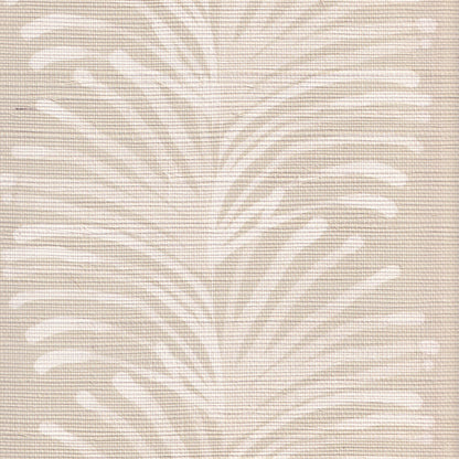 Emma Sand made-to-order grasscloth fabric with subtle palm leaf design, manufactured in the USA, quick quality production