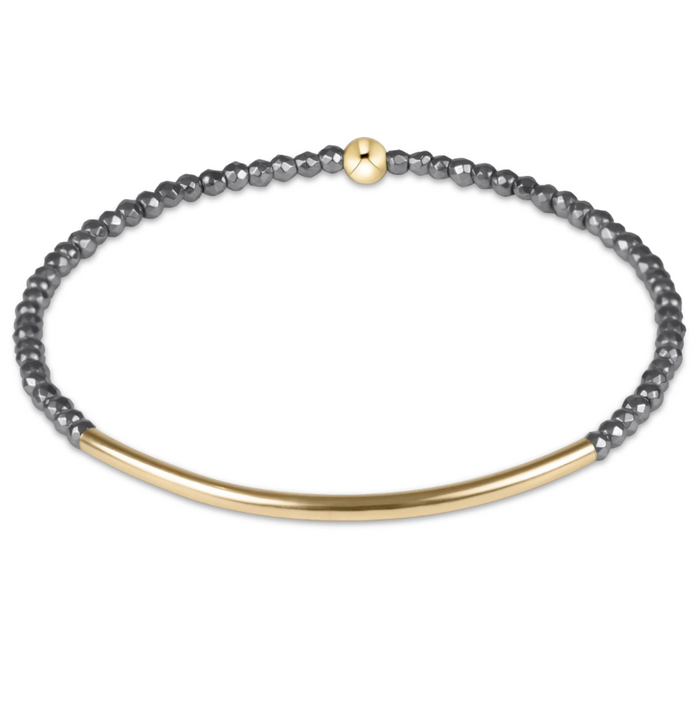 Enewton Gold Bliss Bar 2mm Bracelet Faceted Silver Hematite Bracelets in at Wrapsody