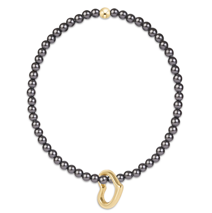 Enewton Love Charm 3mm Bracelet Dark Grey Pearl in at Wrapsody