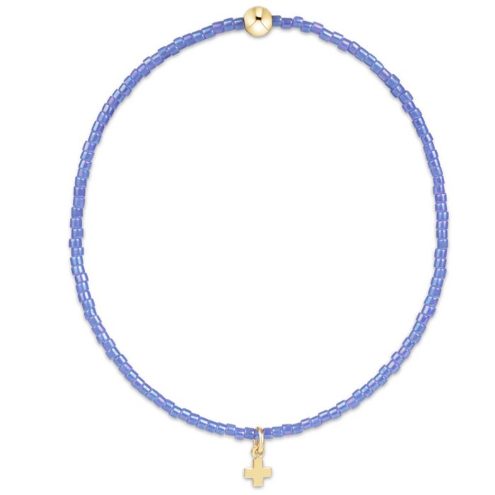 Enewton Signature Cross Small Gold Charm Bracelet Bright Blue Bracelets in at Wrapsody