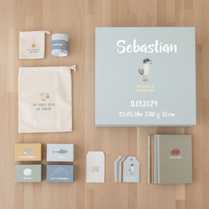 Erinnerungsbox Sailors Bay – Baby-Erinnerungsbox zur Geburt