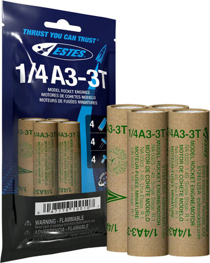 1/4A3-3T Model Rocket Engines (4pk)