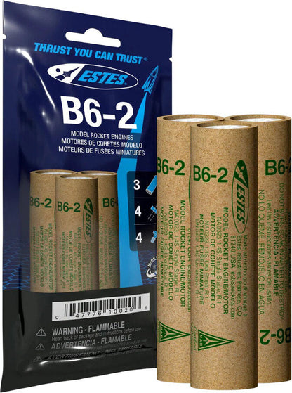 B6-2 Model Rocket Engines, (3pk)