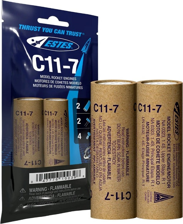 C11-7 Model Rocket Engines, (2pk)