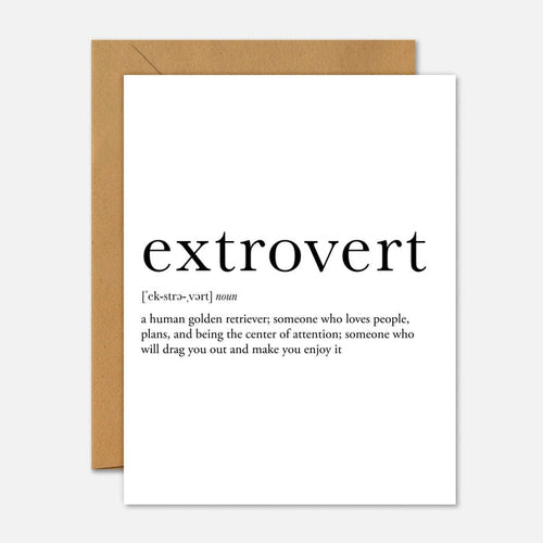 Extrovert Definition – Mental Health Greeting Card - Footnotes Paper