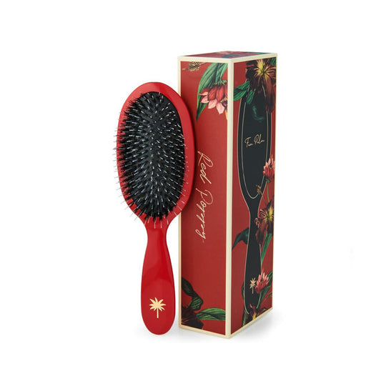 Fan Palm Brush Medium Red Poppy bij Care For Hair