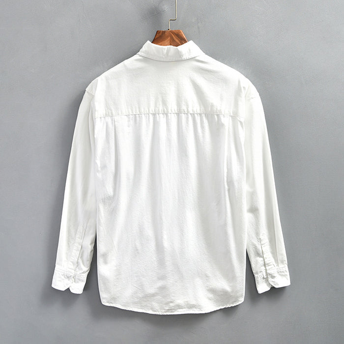 Fashionable Minimalist Loose Fitting Casual Mens Long Sleeve Shirt Jacket