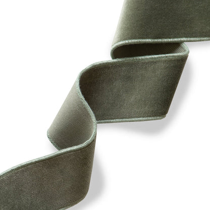 Fern Velvet fabric band in soft green velvet with stitched edges, made-to-order in the USA with short lead times and quality craftsmanship