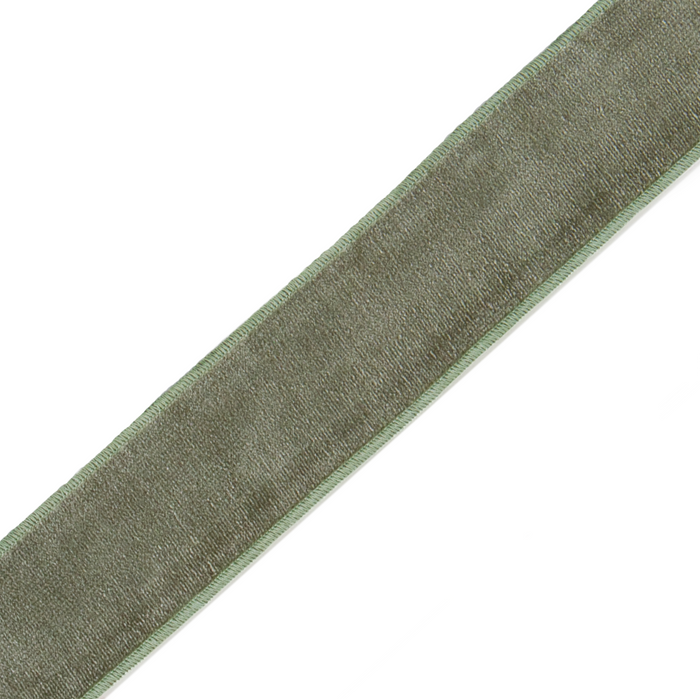 Fern Velvet fabric band in soft green with stitched edges, made-to-order in the USA with short lead times and quality craftsmanship
