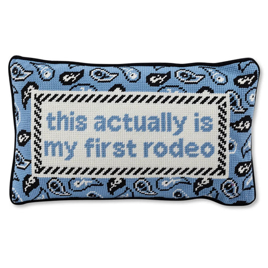 First Rodeo Needlepoint Pillow
