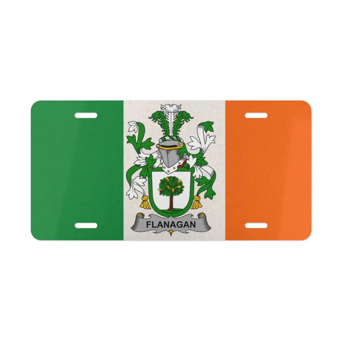 Flanagan Irish Flag Family Crest License Plate