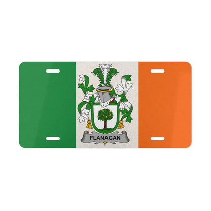 Flanagan Irish Flag Family Crest License Plate