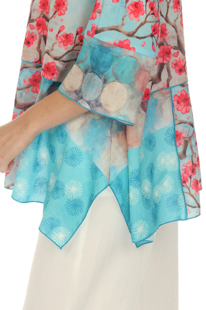 Floral & Dot Lightweight Tunic Top - 3867 - Size XL Only!
