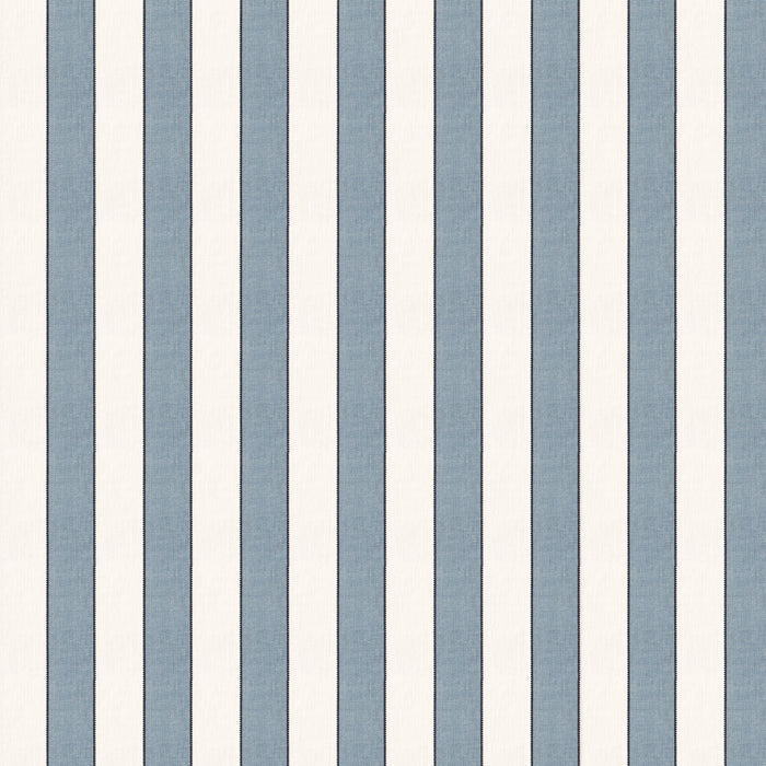Florence Harbor features deep blue custom stripes with a classic, tailored look perfect for Pepper Home curtains.