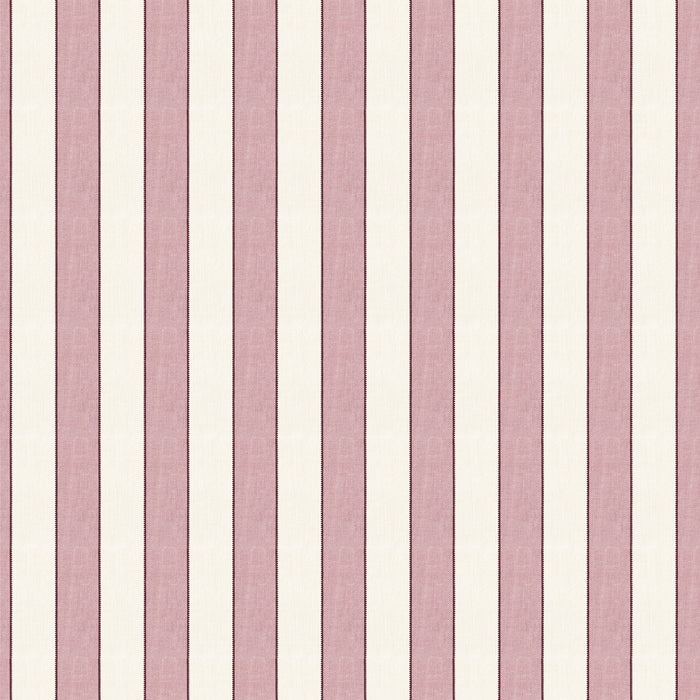 Florence Rosewood custom linen fabric with bold rosy stripes and delicate scalloped border from Pepper Home.