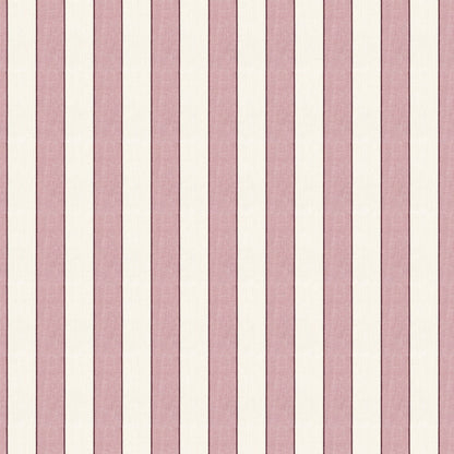 Florence Rosewood custom linen fabric with bold rosy stripes and delicate scalloped border from Pepper Home.