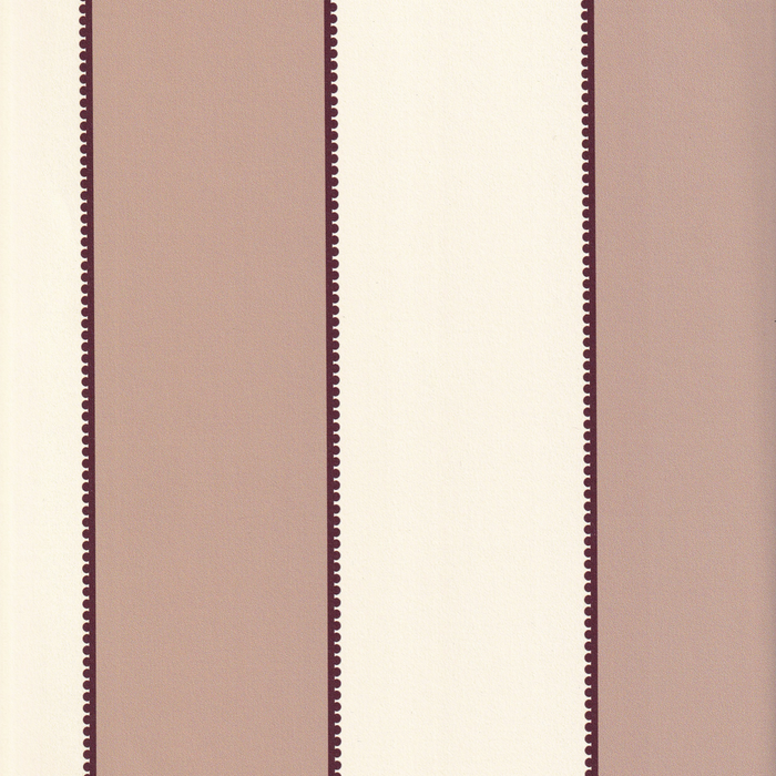 Florence Rosewood fabric with bold stripes and scalloped border, woven linen adding warmth and depth by Pepper Home.