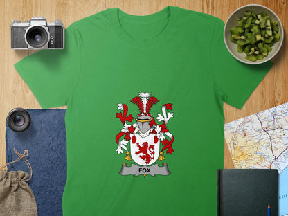 Green Fox Irish surname T-shirt with emblem design