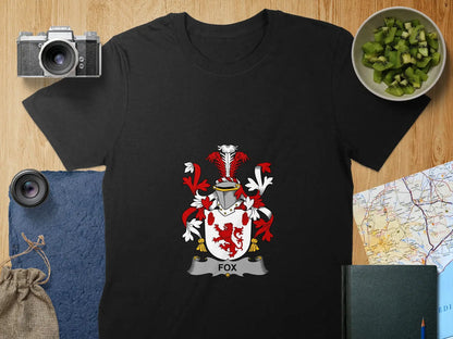 Fox family crest graphic T-shirt