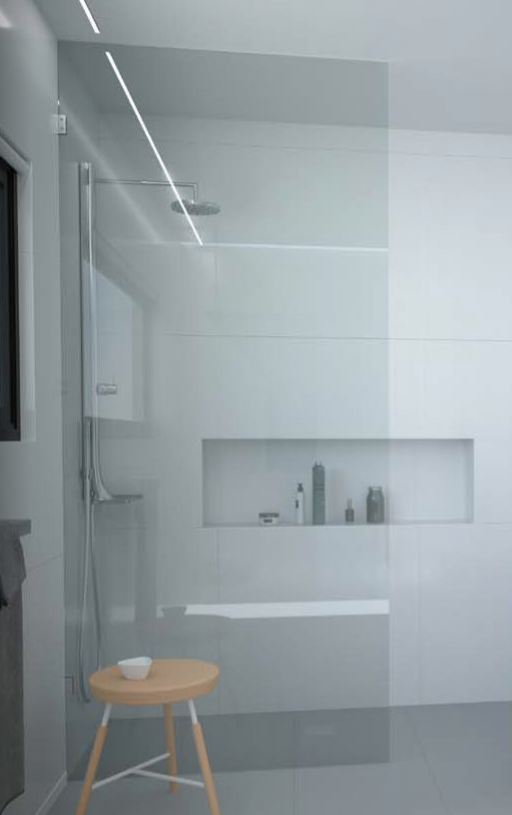 Frameless Shower Screen Fixed Panel 10mm, Walk In. With wall Channel, Choose size - 197mm - 997mm - Image 1