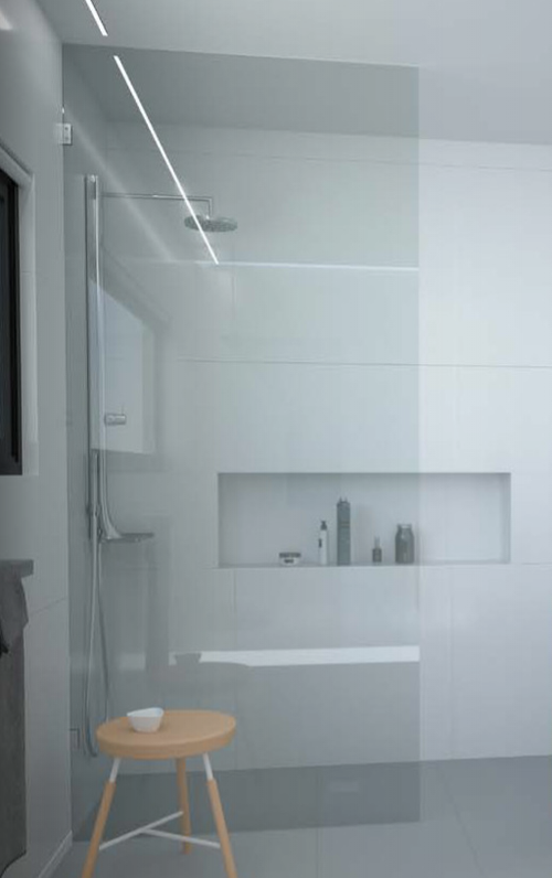 Frameless Shower Screen Fixed Panel 10mm, Walk In. With wall Channel, Choose size - 197mm - 997mm - Image 1