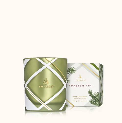 Frasier Fir Frosted Plaid 6.5oz Candle Candles in at Wrapsody