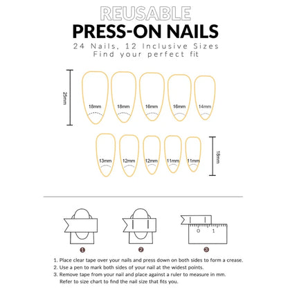 French Ombre Starfish-Nail Tips 24 Pieces High-Gloss Water Drop Design for Women