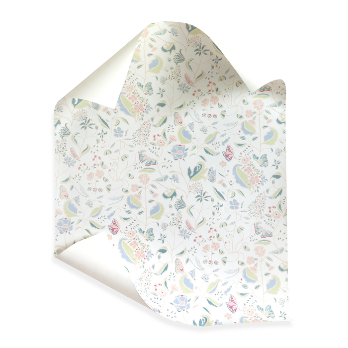 Gemma Pear wallpaper featuring custom hand-painted floral design by Claire de Quenetain, perfect for Pepper Home decor.