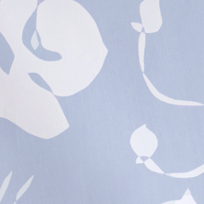 Georgia Cornflower fabric in soft cornflower blue with abstract continuous-line botanical print by Pepper Home.