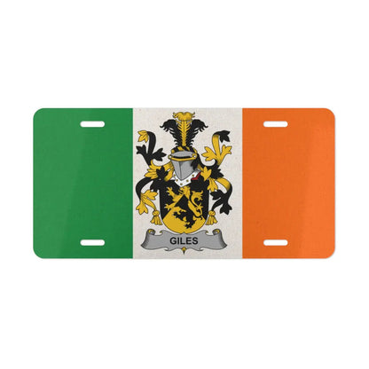 Irish Flag License Plate with Giles Crest