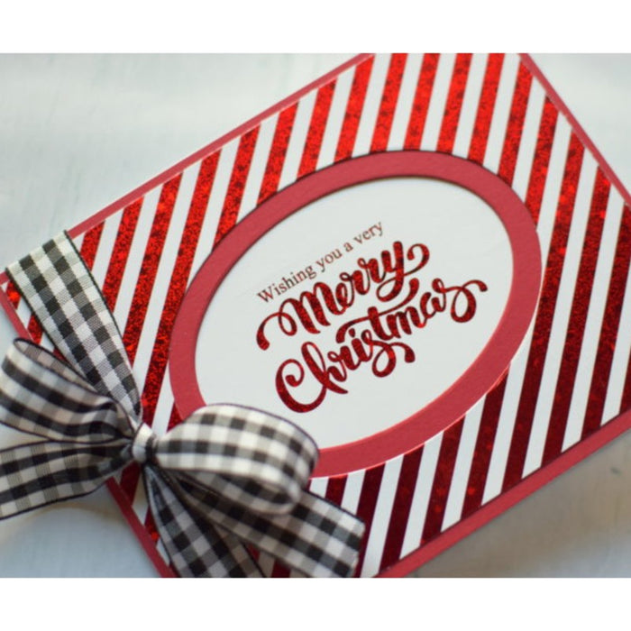 Gina K. Designs - Foil-Mates Remix - 4.25 x 5.5 - Ornamental Holiday. Add sparkle and shine with Foils. Available at Embellish Away in Bowmanville Ontario. Example by Gina K Designs.