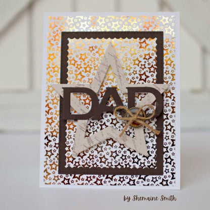Gina K. Designs - Foil-Mates Remix - 4.25 x 5.5 - Stars & Stripes. Add sparkle and shine with Foils. Available at Embellish Away located in Bowmanville Ontario. Example by Shermaine Smith
