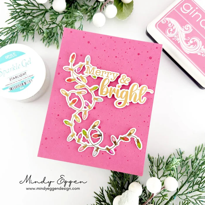 Gina K. Designs Poly-Glaze Foiling Sheets - Let Your Light Shine. Includes 10 sheets – 5 1/2” X 8 1/2”. At Embellish Away in Bowmanville Ontario Canada. Example by Mindy Eggen.