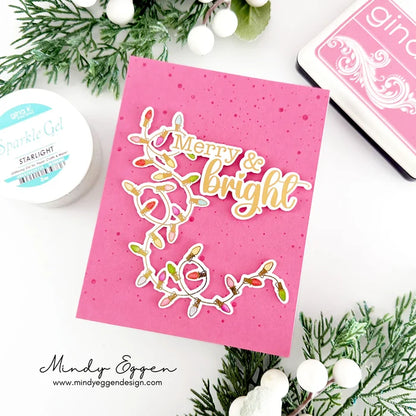 Gina K. Designs Poly-Glaze Foiling Sheets - Let Your Light Shine. Includes 10 sheets – 5 1/2” X 8 1/2”. At Embellish Away in Bowmanville Ontario Canada. Example by Mindy Eggen.