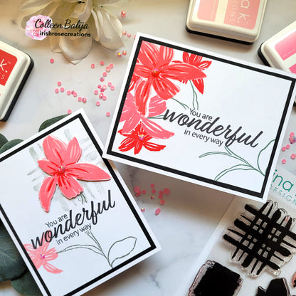 Gina K. Designs - Stamps - Wonderful In Every Way. Wonderful in Every Way is a stamp set by Lisa Hetrick. This set is made of premium clear photopolymer and measures 6" X 8". Made in the USA. Available at Embellish Away located in Bowmanville Ontario Canada. Card design by brand ambassador.