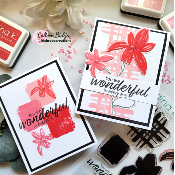 Gina K. Designs - Stamps - Wonderful In Every Way. Wonderful in Every Way is a stamp set by Lisa Hetrick. This set is made of premium clear photopolymer and measures 6" X 8". Made in the USA. Available at Embellish Away located in Bowmanville Ontario Canada. Card design by brand ambassador.