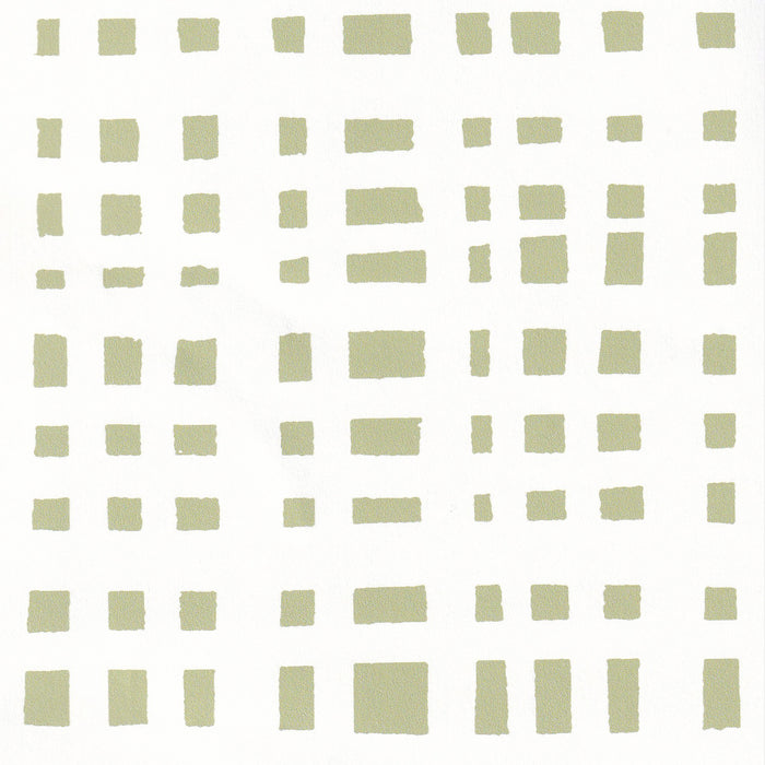 Ginger Moss pattern with modern, uneven gingham squares in moss palette, perfect for custom Pepper Home curtains.