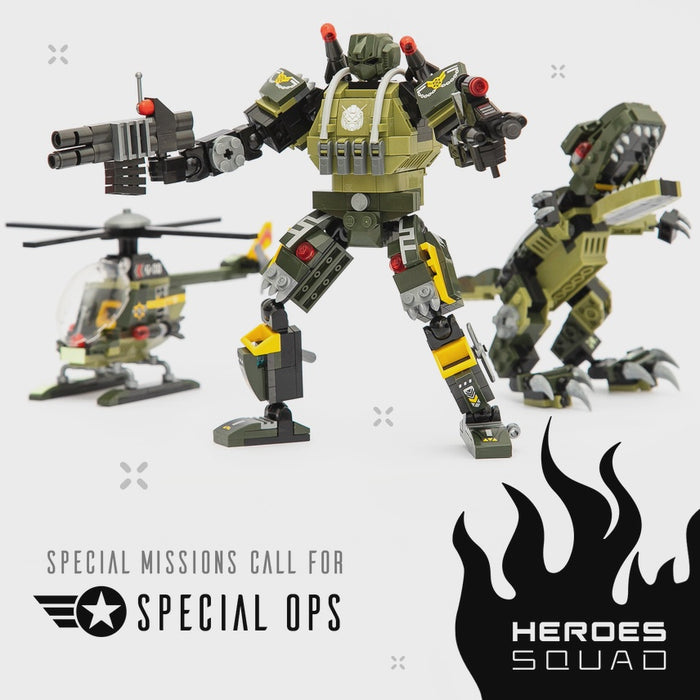 Glow in the Dark Army Robot 3-in-1 Set (398 Pc) Alphazor