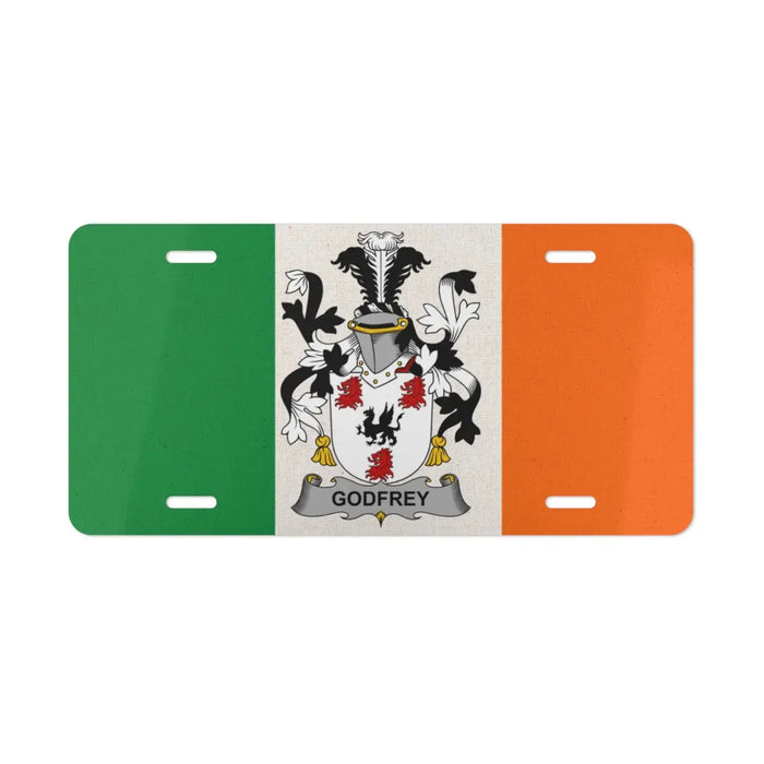 Personalized Family Crest Irish Flag License Plate