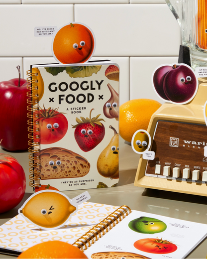 Googly food sticker book by Brass Monkey sold by Le Monkey House