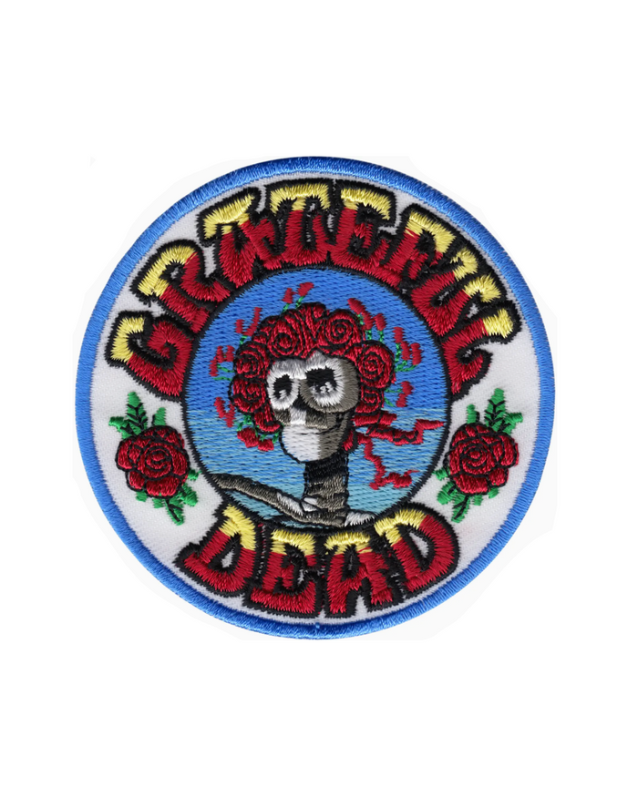 Grateful Dead Patch skeleton and roses iron on embroidered patch by Square deal recordings sold by Le Monkey House