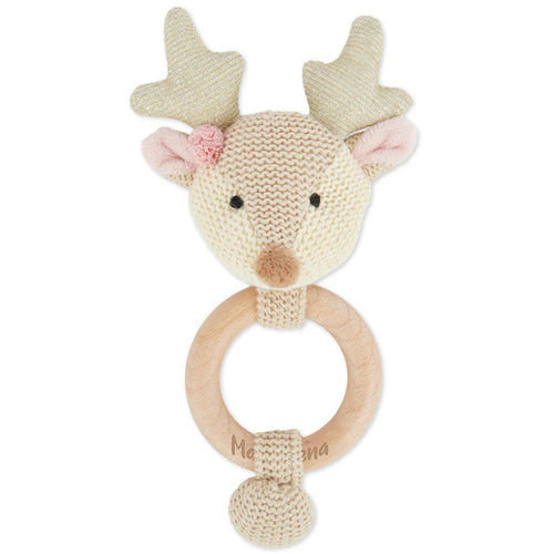 Bieco Greifling Reh Lia mit Rassel und Holzring ab Geburt