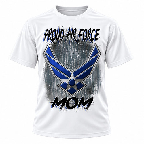 Military aviation-inspired emblem on personalized graphic T-shirt, Mythic Airbrush design H054