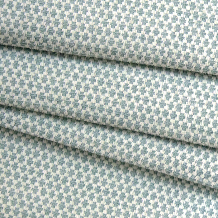 Hadley Sky textured woven fabric in soft blue and ivory tones, made-to-order with fast turnaround, manufactured in the USA