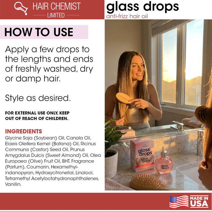 Hair Chemist Gloss Drops Anti-Frizz Hair Oil 3.38 Ounce