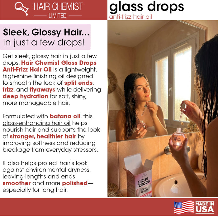 Hair Chemist Gloss Drops Anti-Frizz Hair Oil 3.38 Ounce