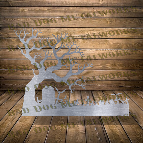 Halloween Graveyard Scene - Dxf and Svg