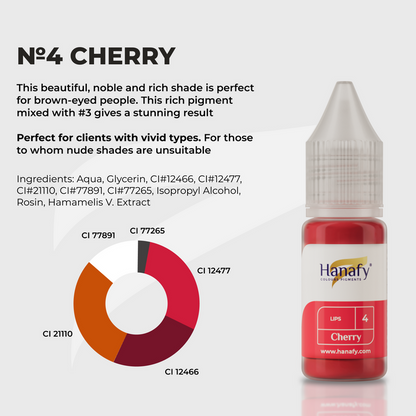 Hanafy Lips №4 Cherry Hybrid Pigment 10 ml Supreme Permanent