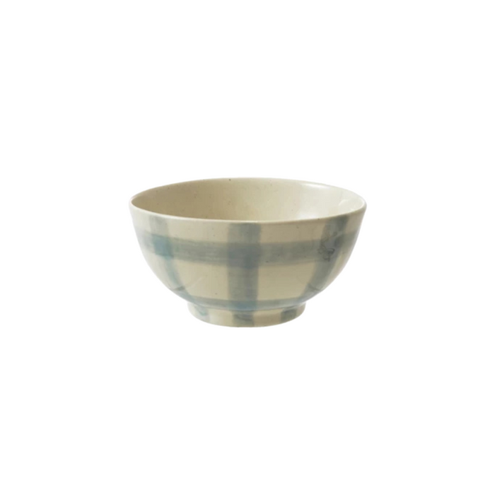 Hand-Painted Plaid Bowl
